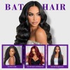 Bat 12A Human Hair Bundles 20 22 24 26 Inch Body Wave Bundles Human Hair 100% Unprocessed Brazilian Virgin Weave Bundles 4 Bundles Real Natural Black Wavy Human Hair Extensions 1B Bundles for Women