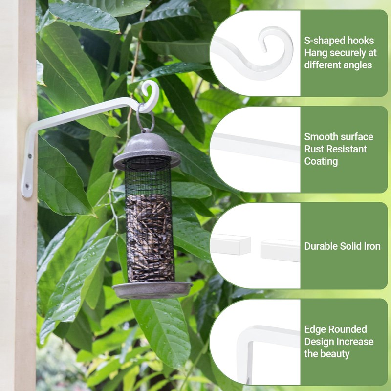 Mkono Hanging Plant Bracket 10 inch Metal Wall Plant Hook