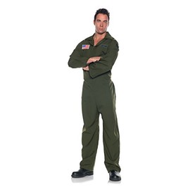 Men's Air Force Costume - Jumpsuit, Dark Green, One Size
