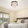 Dimmable Crystal Chandeliers 11.8" LED Flush Mount Modern Ceiling Light