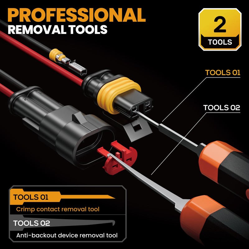 SOMELINE Crimping Tool Kit, Waterproof Automotive Electrical Connectors Electrical Wire