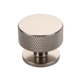 Alzassbg 10 Pack Brushed Satin Nickel Cabinet Knobs, 1.2 Inch Diameter Kitchen Cabinet Hardware Knurled Round Knobs for Cabinets and Drawers AL6023SN