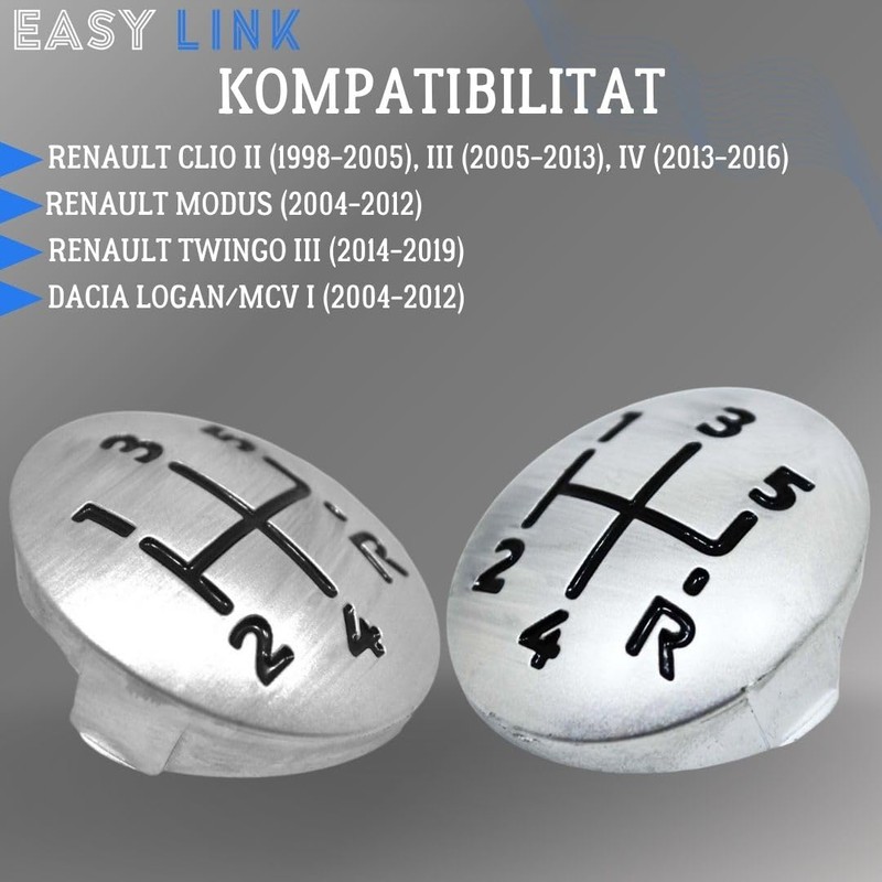 Easy Link Gear Knob Cover Compatible with Renault Clio II