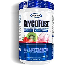 Gaspari Nutrition Glycofuse Carbohidrato de rendimiento y recuperación, 25 g de dextrina en racimo y 1 g de electrolitos e hidratación, 30 porciones  