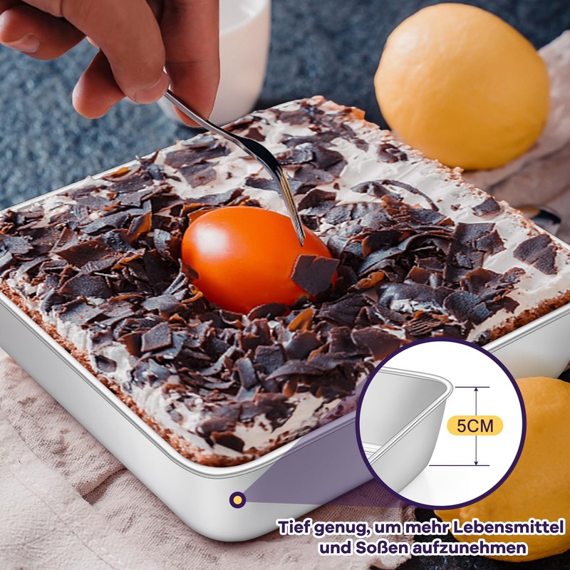 HaWare Edelstahl Quadratische Kuchenform (2, 15cm)