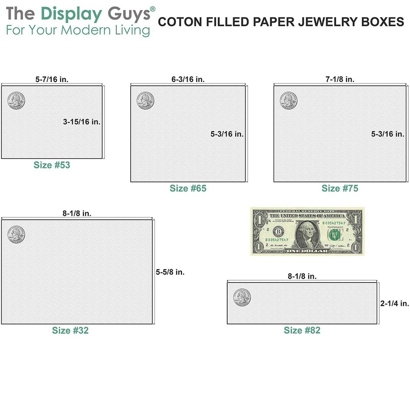 TheDisplayGuys - 25-Pack #11 Cotton Filled Cardboard Paper Jewelry Boxes