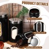 Maxdot 6 Pcs Black Canisters Set for Kitchen Counter Coffee