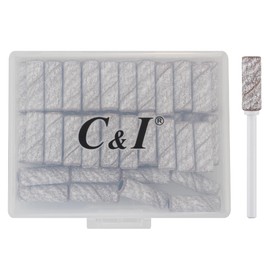 C & I Nail Drill Bits 50pcs Mini Sanding Bands & 1pc Mini Mandrel Acrylic Gel Nails Remove Fake Nails Shaping Cuticle & Nail Prep Function Nail Supplies for Nail Techs (180 Fine-F,White)