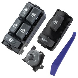 Obaee Driver & Passenger Side Power Window Switch & Mirror Control 4 Door Compatible with 1994-2001 Chevy GMC C1500 C2500 C3500 K1500 K2500 K3500 Tahoe Yukon, Replaces 15151360 15151362 15009690