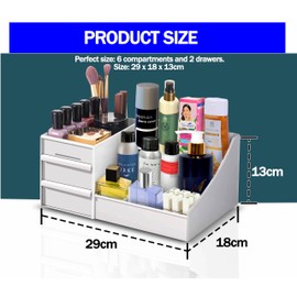 GVTECH Organizador de Maquillaje, Perfecto para Organizar Cosméticos, Caja Organizadora de Maquillaje, Cuidado de la Piel Organizador de Joyería, Blanco
