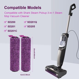 SD201 Brush Roller for Shark Steam Pickup 3-in-1 Steam Mop SD200/SD201/SD201C/SD201Q/SD205 Vacuum Cleaner, 3 Brush Roll, 1 Cleaning Tool Replacement Parts Accessories Kit