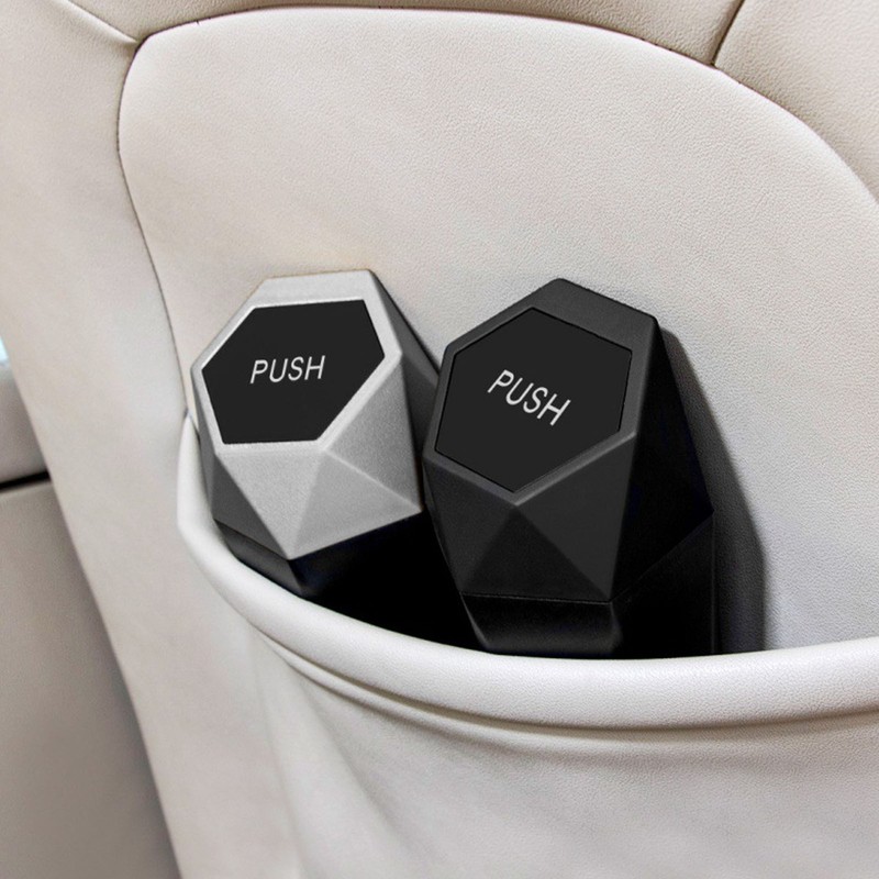 2Pcs Car Trash Can with Lid Waterproof Decorative Automotive Portable