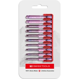 PB Swiss Tools BitBlock with 10 Ball Head Hexagon Socket Bits PB E6.715 | 100% Swiss Made | Handy Bit Set for Standard Applications in Industry and Crafts