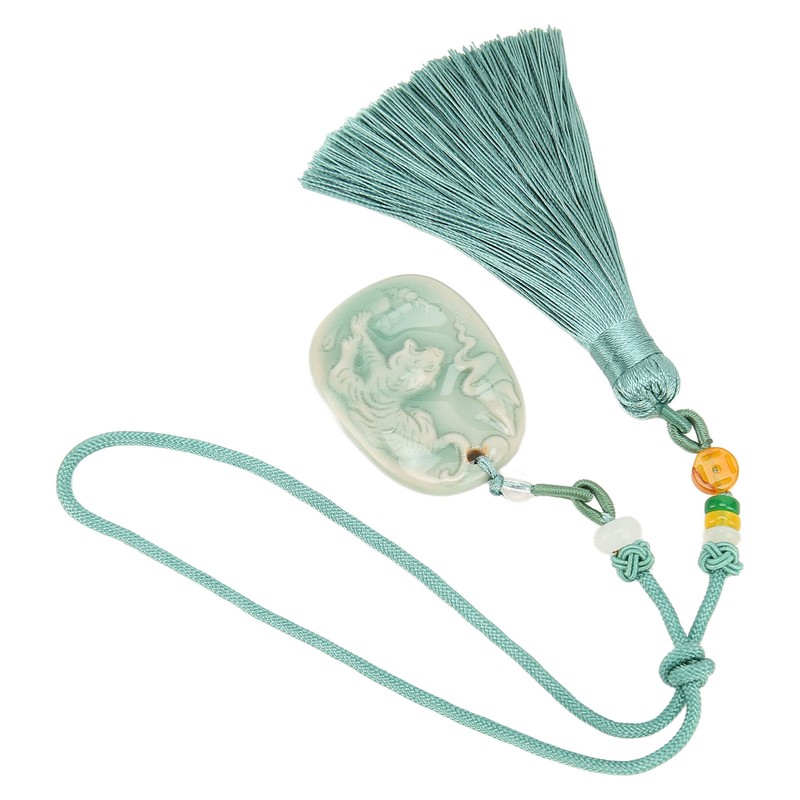 Tassel Pendant Chinese Zodiac Pattern DIY Porcelain Beads Light Weight