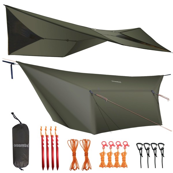 onewind 12×10 ft Hammock Tarp, Ultralight Tarp Silnylon Hammock Rain