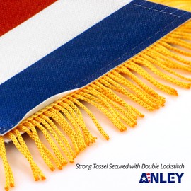 Anley 4 X 6 Inch Costa Rica Fringy Window Hanging Flag - Mini Flag Banner & Car Rearview Mirror Décor - Fringed Costa Rican Hanging Flag with Suction Cup
