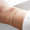 Dainty Layered Gold Chain Bracelet for Women 14K Gold Plated