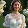 BriLove Women's Wedding Bridal Austrian Crystal Teardrop Cluster Statement Necklace