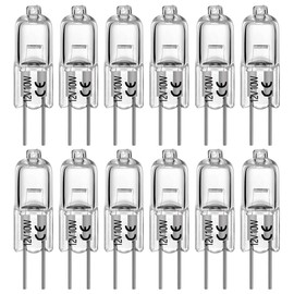 AHEVO G4 Halogen T3 10 Watt 140lm G4 Bi-Pin Bulb AC/DC12 Volt for Under Cabinet Puck Light, Chandeliers, Track Lighting, 10W 12V Warm White 2700K (12 Pack)