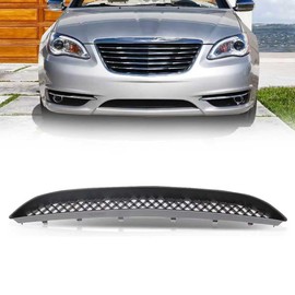 JX RACING Front Bumper Grille Compatible with 2011 2012 2013 2014 Chrysler 200 Convertible Sedan Lower Grill Assembly Bumper Cover Black ABS CH1036118 68082051AB