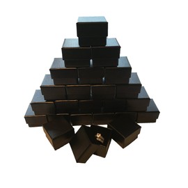 Marimor Jewelry Negro Anillo Caja De Regalo con La Espuma y Terciopelo Insertar Wholesale Pack de, 24