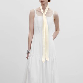 Meyaus Women Solid Color Long Narrow Silky Ribbon Neck Scarf Neck Tie Choker Belt