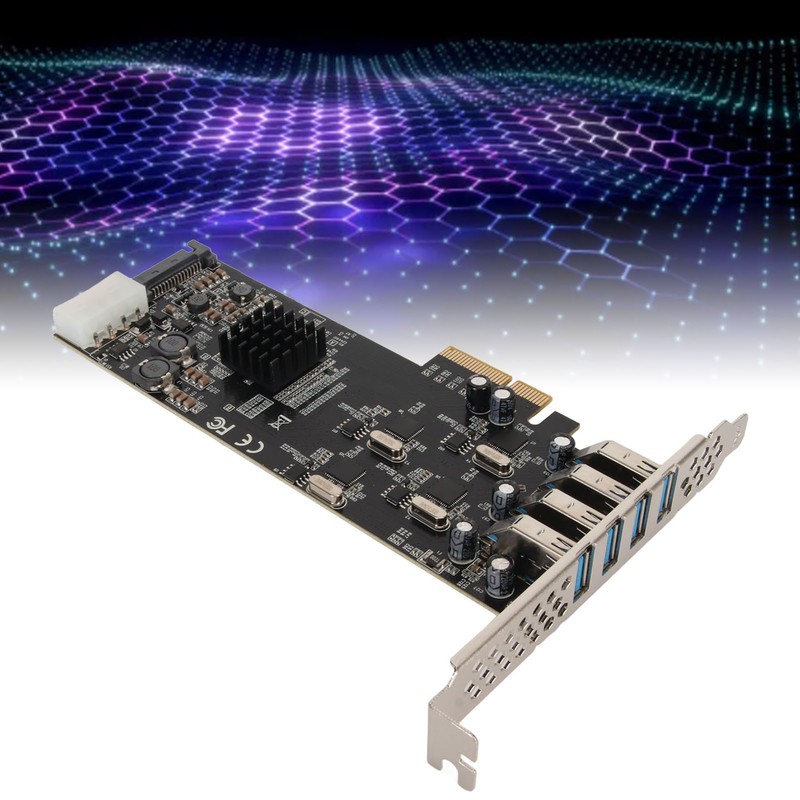 4 Port USB 3.0 PCIE Card 4 Dedicated 5Gbps Channels