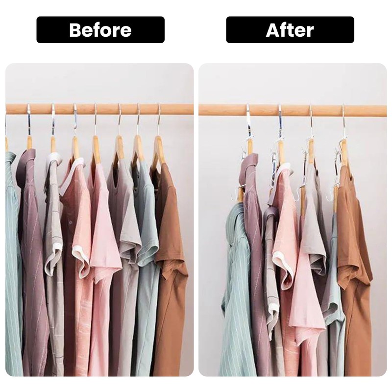HUSAIHU 40 Pieces Clothes Hangers Space Savers, Transparent Clothes Hanger