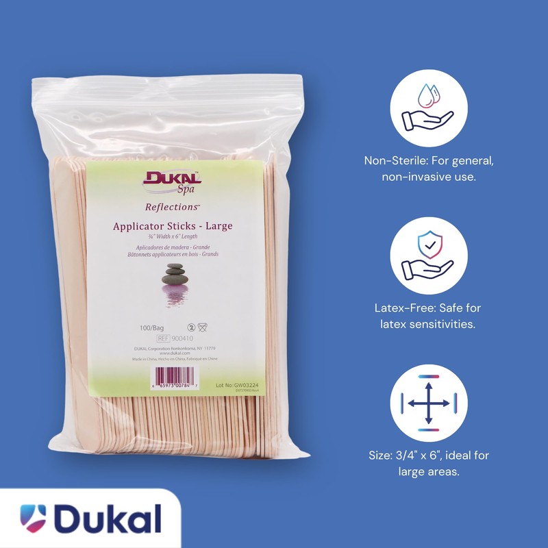 Dukal Reflections Wax Body Treatment Applicators, Beige, 100 Count