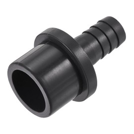 sourcing map PVC Pipe Fitting 12mm Barbed x 25mm OD Spigot Straight Tube Adapter Hose Quick Connector, Black