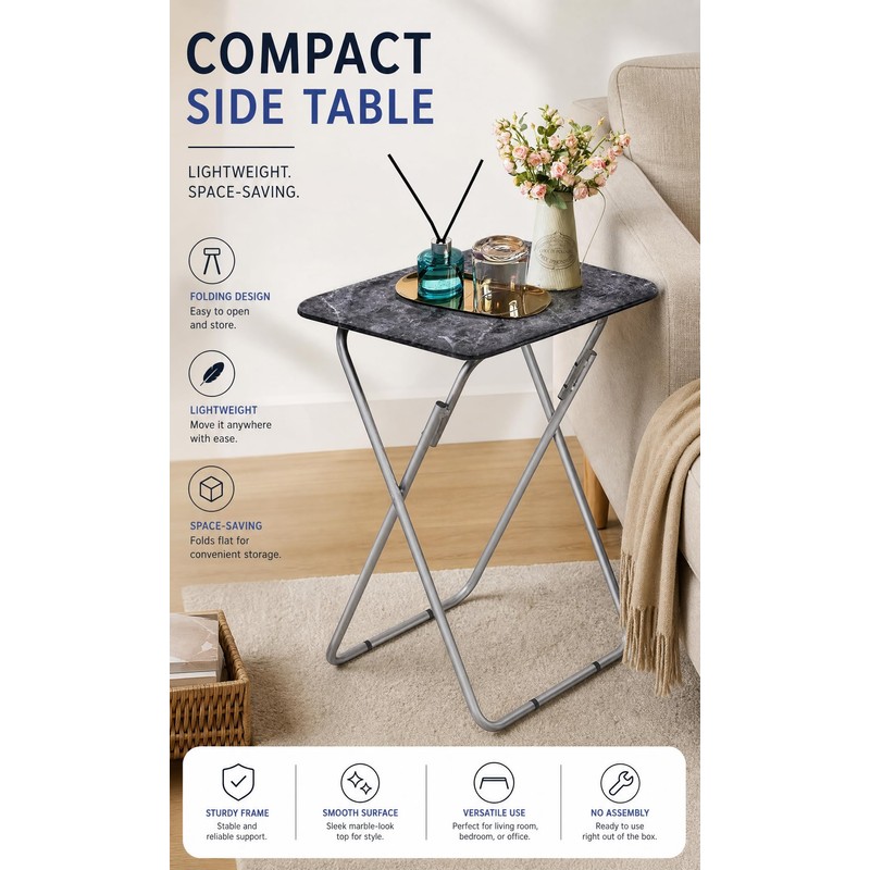 Tv Trays Folding Tv Table, Dinner Table for Eating with