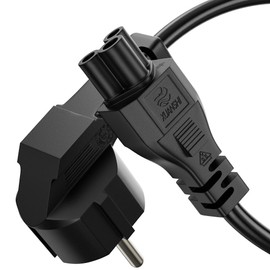 conecto Power Cable 3-Pin 2.0 m Protective Contact Power Plug Schuko Plug to C5 Female Power Cable Power Supply for Monitor PC Printer, Black