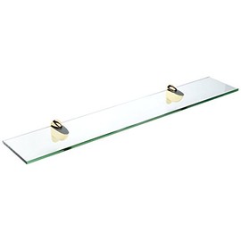 Spancraft Glass H-8x42-Brass Heron Glass Shelf, Brass, 8" x 42"