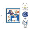 Swedish Themed Gift Blue Dala Horse Decorative 6x6" Ceramic Wall