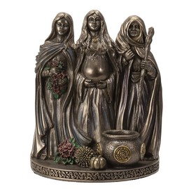 Pacific Giftware Celtic Moon Goddess Statue Triple Sacred Mother Maiden Crone 5.75" Tall Hecate Brigid Wicca Decor Figurine Holy Trinity Sculpture Celestial Deity with Tree of Life Design