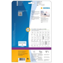 HERMA 5071 Dia Etiketten, 25 Blatt, 43,2 x 8,5 mm, 128 pro A4 Bogen, 3200 Stück, selbstklebend, bedruckbar, matt, blanko Papier Diarahmen-Aufkleber, weiß