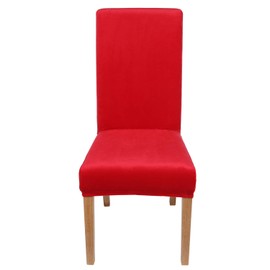Smiry Velvet Stretch Dining Room Chair Covers Soft Removable Dining Chair Slipcovers Set of 6, Red