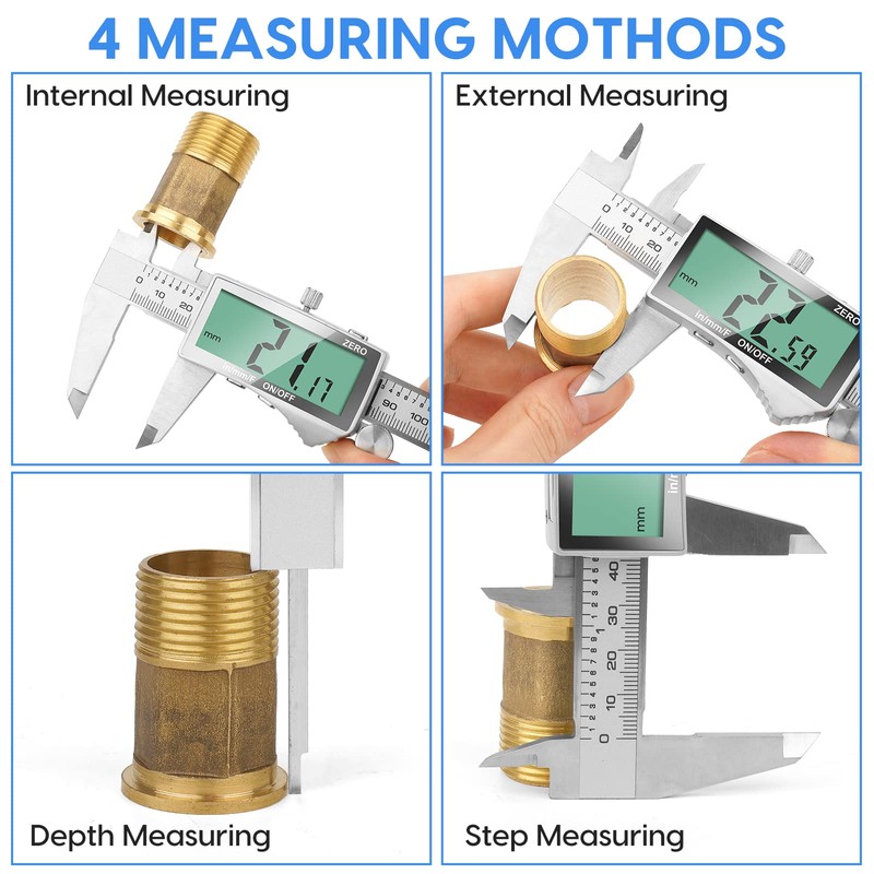 Digital Caliper, 6 Inch Caliper Tool with Extra Large LCD