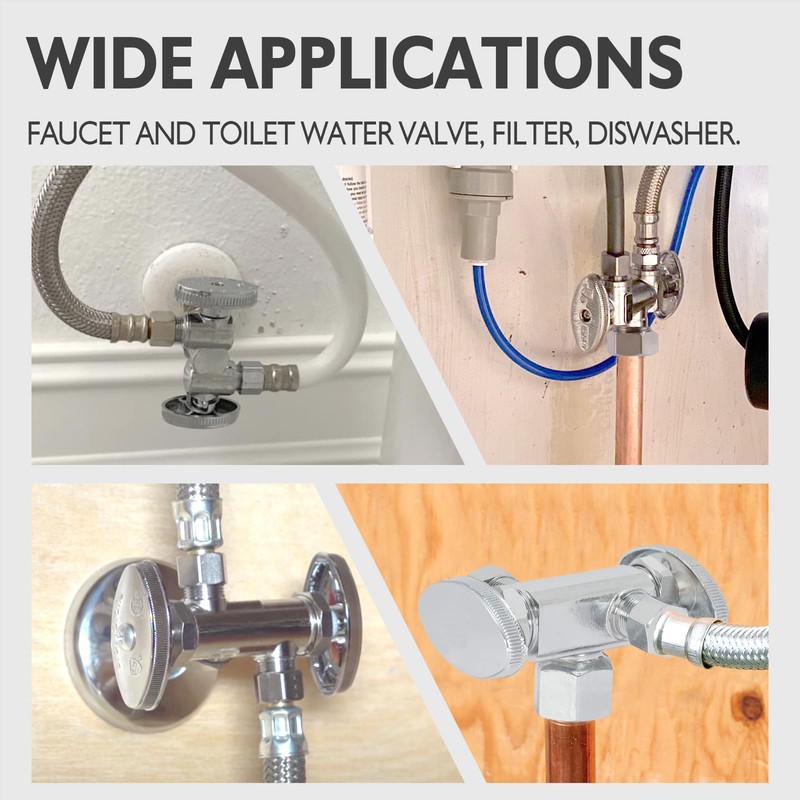 TTFLEX 1/4 Turn Dual Compression Outlet Angle Stop Valve with