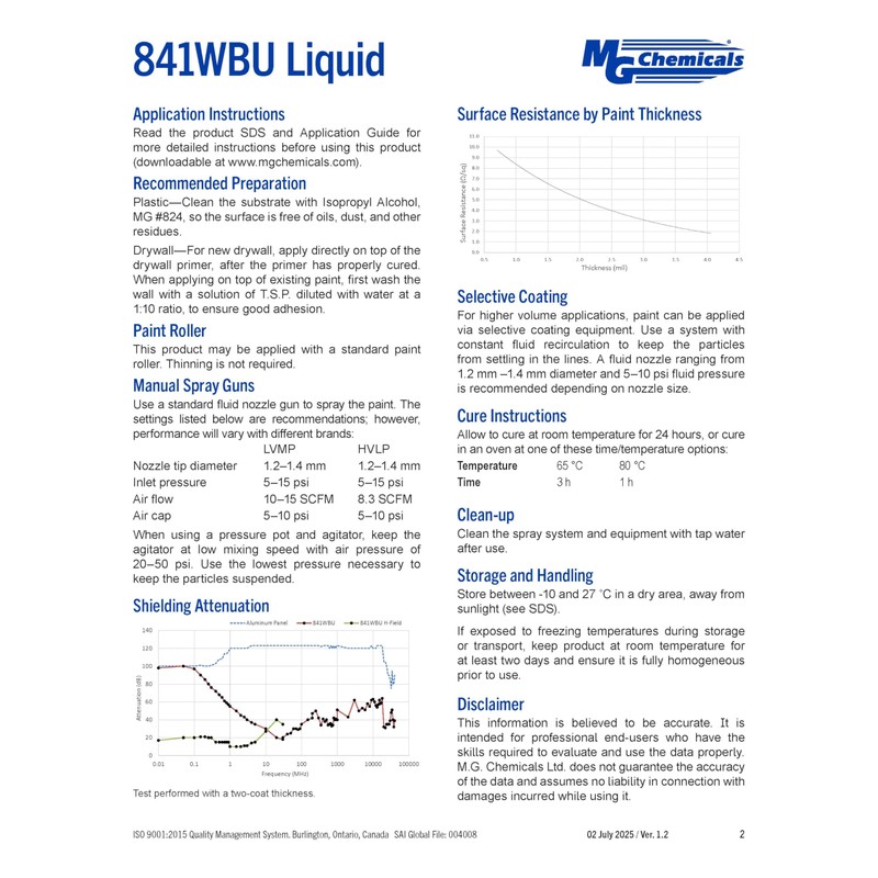 841WBU EMF Shielding Paint, Water Based WiFi Blocking Paint for