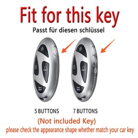 HIBEYO Intelligent Car Key Case Fits Hyundai Grandeur GN7 Kona Ev Ioniq6 Kona SX2 2023 Protective Key Case Remote Control with Key Fob 7 Buttons Black