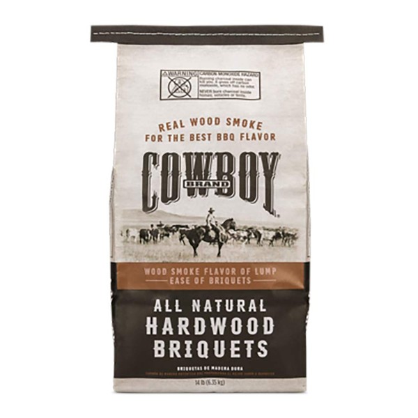 Cowboy 14 Pound All Natural Range Hardwood BBQ Charcoal Briquets for Grilling