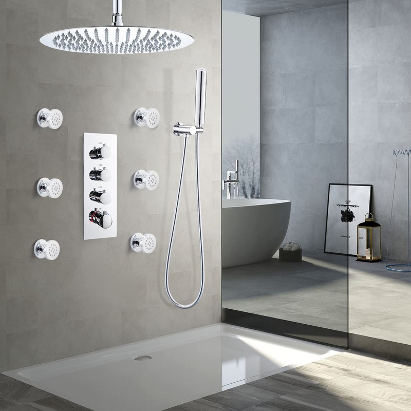 HOMEDEC 2inch Brass Shower Body Sprayer Jets Shower Head, Valve