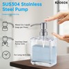 Rzoeox Clear Glass Soap Dispenser with Brushed Nickel Pump, 13.5