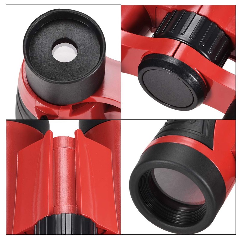 sourcing map Binoculars 5X30 Compact Foldable Binoculars Shockproof Red with