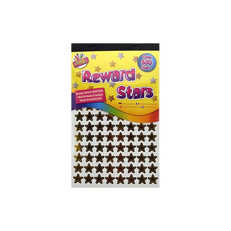 600 x Reward Star Stickers Silver Gold Bronze Home School