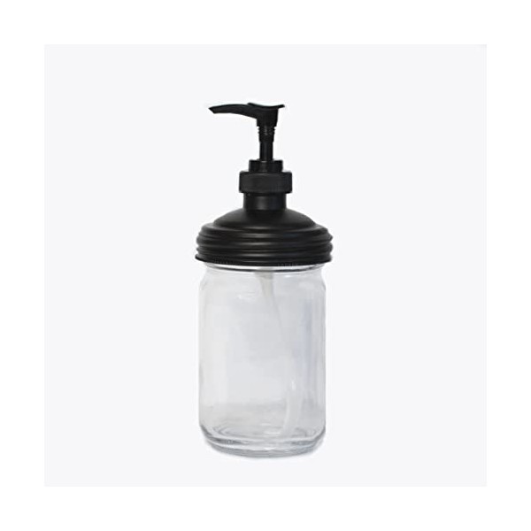 reCAP Mason Jar Pump Lid Soap and Condiment Dispenser, Black