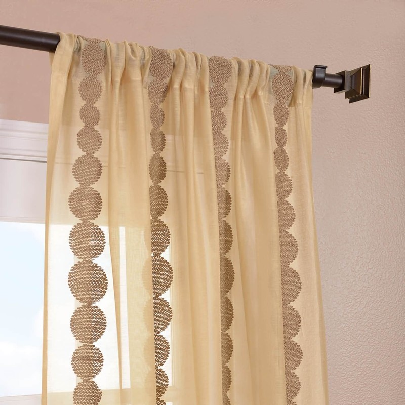 HPD Half Price Drapes SHCH-EMBOCS3595-84 Embroidered Sheer Curtain (1 Panel),