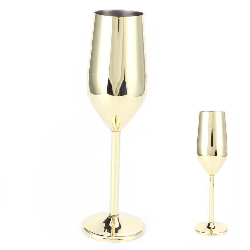 200ml Goblet Stainless Steel Champagne Glass Drinking Cup for Bar/Party