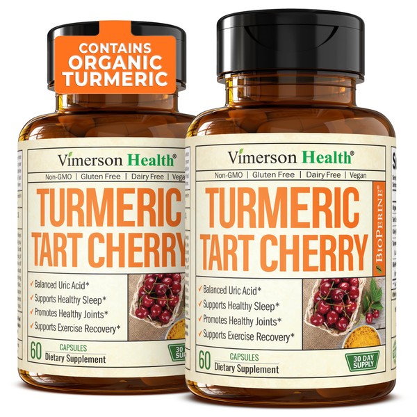 Turmeric Supplement with 10:1 Tart Cherry Extract, Turmeric Curcumin with